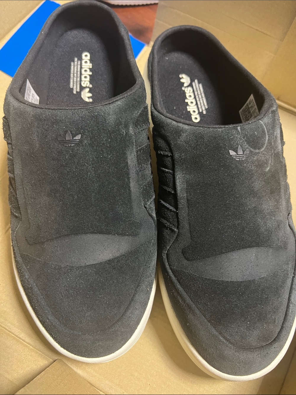 Women’s Black Slip-On Suede-Style Sneakers with White Soles